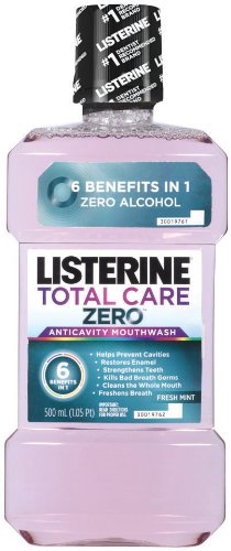 Listerine Total Care Zero, Fresh Mint Flavor, 500 ml, (Pack of 2)