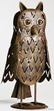 Produkt-Bild: Gartenfigur Eule mit Teelicht Leuchter Metallfigur Neu H44cm