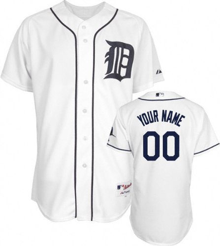 MLB Men's Detroit Tigers Authentic Jersey Personalized (White, 40/Medium)
