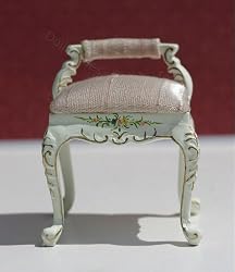 Dollhouse Miniature Handpainted Vanity Seat