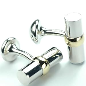 Sterling Silver and 18 ct Yellow Gold Bar Cufflinks