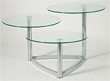 Adesso WK5106 Cascade 3-Tier Swivel Table Steel/Glass 22