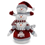 NCAA Ohio State Buckeyes Plush Towering Triple Snowman Christmas Decoration 18