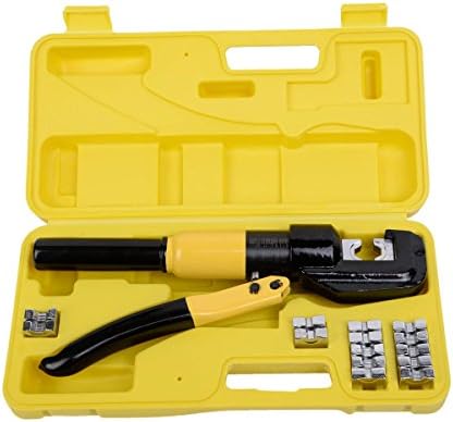 8 Ton Hydraulic Wire Terminal Crimper Battery Cable Lug Crimping Tool W/dies