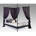 Metallbett Himmelbett Manege schwarz 140x200