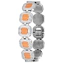 Invicta Men's Elements Collection Brushed Stainless Steel Link with Polished Rose Gold Tone Center Bracelet #5962