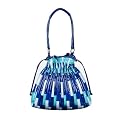 NYC by Perlina Patchwork Drawstring Tote - Blue
