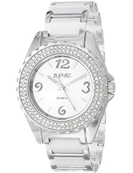 August Steiner Womens AS8036WT Quartz Crystal Ceramic Bracelet Watch