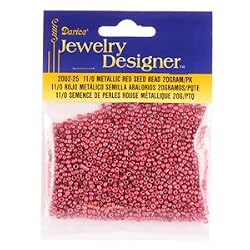 11/0 Glass Seed Beads, Metallic Red, 20 Gram Pkg (Pack of 1)