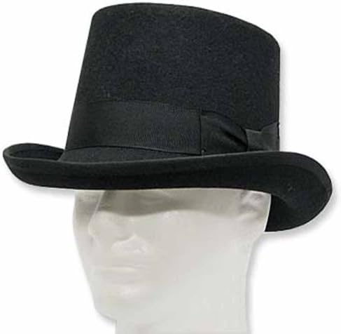 BUTTON VICTORIAN Mad Hatter Tall Top Hat Wool Felt Dress 7 1/2