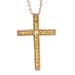 14K .33 CTW Yellow Diamond Cross Religious Pendant