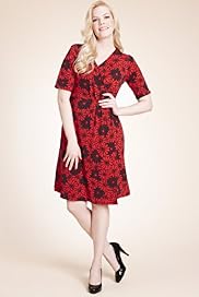 Plus Daisy Print Wrap Jersey Dress