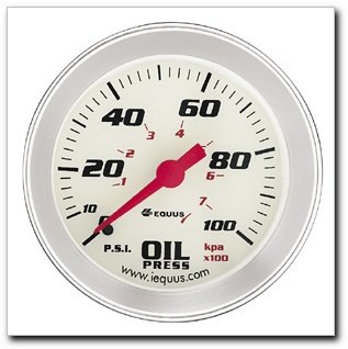 Performance White Face 2-5/8 Oil Pressure Gauge
