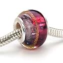Murano Style Glass Lampwork Bead Fits Pandora Purple with Copper 14mm (1)