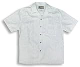 Hurricane Men’s Hawaiian Aloha Rayon Palm Trees Shirt in Wedding White Picture