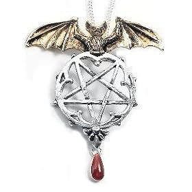Lamia Gothic Forbidden Vampire Bat Pentacle Pendant Necklace