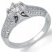 1/3Ct.T.W. Round Brilliant Cut Diamonds in Platinum. Platinum Diamond Engagement Ring, Semi-Mount Setting (Center stone is not included)