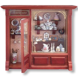 Antique Shop Display w Dollhouse Miniatures Room Box By Reutter Porcelain Vignette