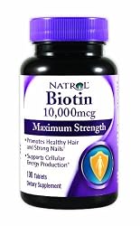 Natrol Biotin 10,000mcg, Maximum Strength, 100 Tablets