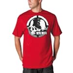Metal Mulisha Bisect Men's Short-Sleeve Fashion Shirt w/ Free B&F Heart Sticker Bundle - Red / Medium