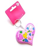 Pink Heart Glittery Foam Keyring EA1496