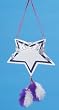 Purple & White Star With Pom-Pom's Cheerleader Christmas Ornament #W3765PURW