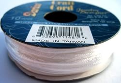 2mm Satin Rattail Cord, White, 10 yd roll