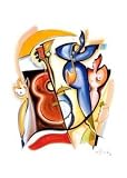 Lady Plays The Blues by Alfred Gockel - Fine Art Print / Poster - 27.50 x 39.25