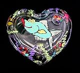 Fantasy Fish Design - Hand Painted - Heart Shaped Box - 2 pieces - 4.5 inch diameter Fantasy Fish Design - Hand Painted - Heart Shaped Box - 2 pieces