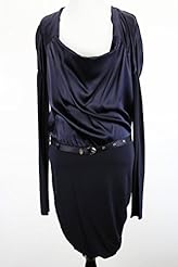 Cowl Neck Silk Belted  Dress