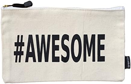Canvas Pouch -All Purpose Personal Gadget Organizer, Multi-use Toiletry Bag, Cosmetic Case, Travel Organizer, Tech Accessories, Bill Organizer, First Aid Kit, Dopp Bag(12.5"x7.5") (12.5 IN, AWESOME)
