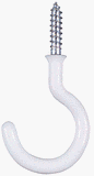 5PK 3/4 WHT Cup Hook