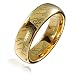 Bling Jewelry Lord of The Rings Inspired Gold Plated Polished Tungsten Ring Pendant 7mm Size 9