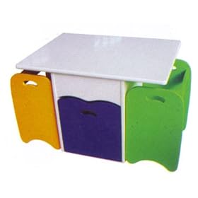 A+ Childsupply 2 Chairs with Desk Storage Unit by A+Childsupply