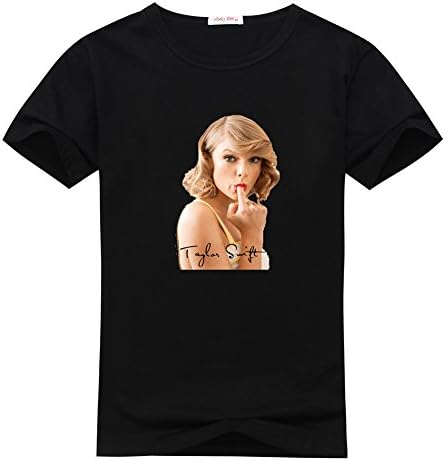Lynda Dyer Mens Taylor Swift 1989 Cartoon Black T-shirts Size L
