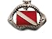 Innovative Great White Shark Jaw Keychain with Scuba Diving Diver Down Flag