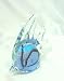 New Hand Blown Glass Fish Blue Black Design Paperweight
