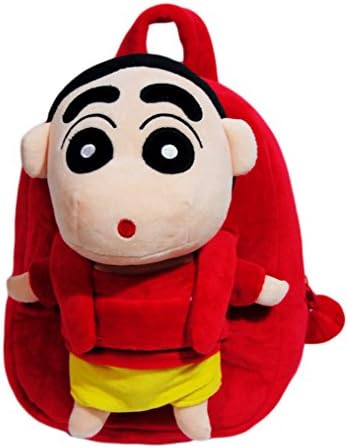 Coolchange Cartoon Custom Kindergarten Red Plush Dolls Schoolbag Backpack 9.8" (Crayon Shin-chan)