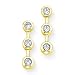 Jewelry : 3 Diamond Earrings 1/4 ct. Bezel Set in 10K Yellow Gold