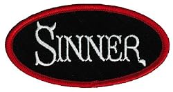 Sinner Embroidered Patch Religious Christian Iron-On Nametag Emblem