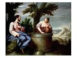 Jesus and the Samaritan Woman Art Giclee Poster Print by Alonso Cano, 12x9