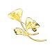 Jewelry : 14K Yellow Gold Satin Polished Flower Brooch