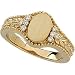 Jewelry : 14K Yellow Gold Diamond Signet Ring