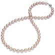 HinsonGayle Gem Collection Handpicked AAA 8.0-8.5mm Naturally Pink Cultured Pearl Necklace (14K White Gold)