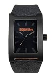 Superdry Gents Matt Black Dial Black Canvas Strap Watch