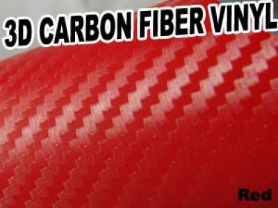 3D Texture Carbon Fiber Sticker Vinyl Flexible Decal Film Wrapping Sheet (Red) For TOYOTA Land Cruiser