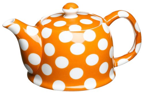 Best Cheap Yedi Houseware Classic Coffee and Tea White Dots 20 Ounce Teapot, Pumpkin Orange