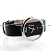 Dalas Black Leather Transparent Dial Fashion Lady Girl Wrist Watch Gift WAA024