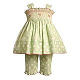 Bonnie Jean Infant Toddler Smocked Green Easter Capri Set 0-4T