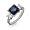 Sterling Silver Sapphire CZ Three Stone Ring Size 5 (Sizes 5 6 7 8 9 Available)
